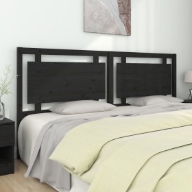 Cabecero de cama madera maciza de pino negro 205,5x4x100