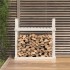 Leñero de madera maciza de pino blanco 110x35x108,5