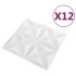 Paneles de pared 3D 12 unidades blanco origami 3 m² 50x50