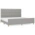 Estructura de cama con cabecero de tela gris claro 200x200