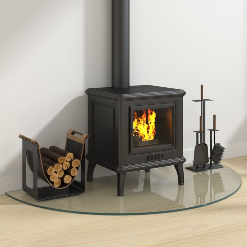 Placa de vidrio para chimenea semicircular 1200x600