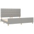 Estructura de cama con cabecero de tela gris claro 200x200