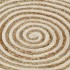 Alfombra de yute tejida a mano diseño espiral blanco 120