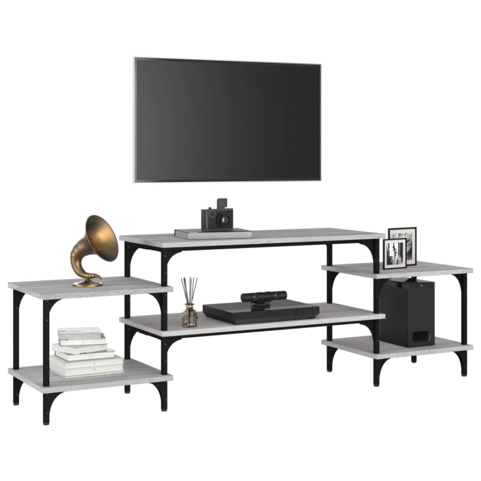 Mueble para TV madera contrachapada gris Sonoma 157x35x52