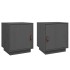 Mesitas de noche 2 uds madera maciza pino gris 40x34x45