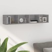 Estante de pared para CD madera contrachapada gris 100x18x18 cm