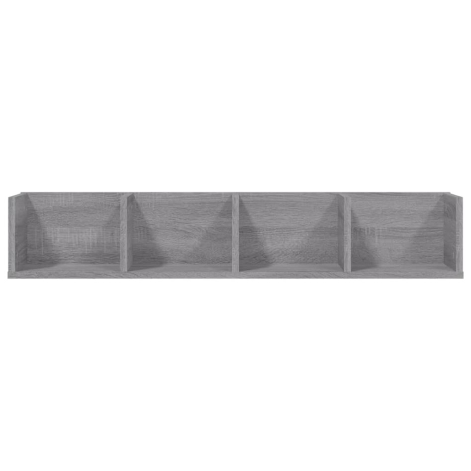 Estante de pared para CD madera contrachapada gris 100x18x18