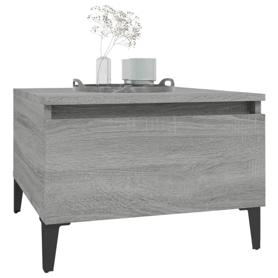 Mesa auxiliar madera contrachapada gris Sonoma 50x46x35