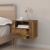 Mesita de noche de pared roble ahumado 50x36x40