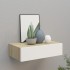 Estante con cajón de pared MDF roble y blanco 40x23,5x10