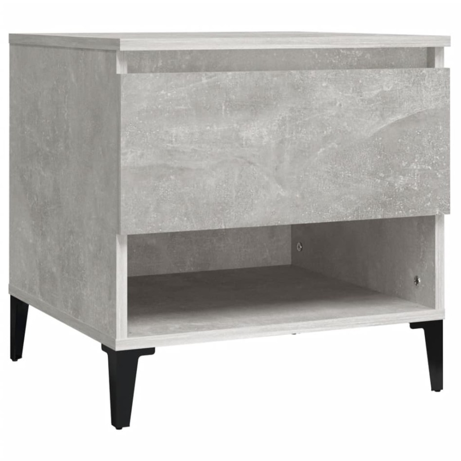 Mesa auxiliar de madera contrachapada gris hormigón 50x46x50