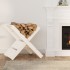 Soporte de leña blanco madera maciza de pino 47x39,5x48