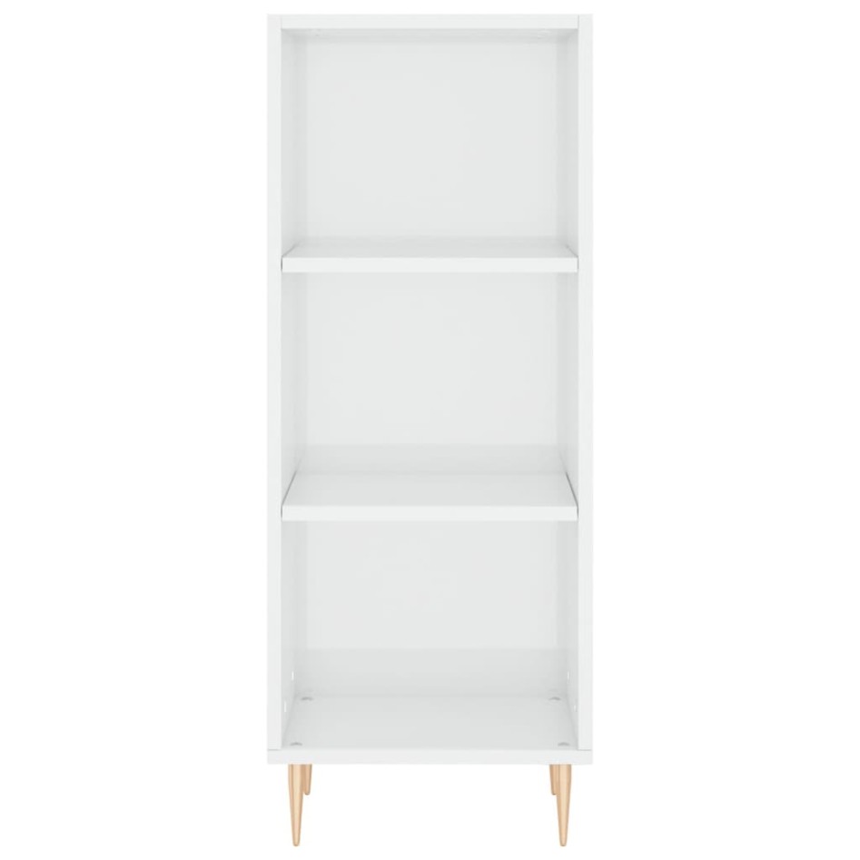 Aparador madera de ingeniería blanco brillante 34,5x32,5x90