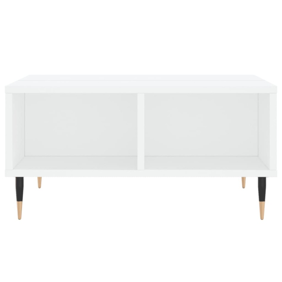 Mesa de centro madera de ingeniería blanco 60x60x30