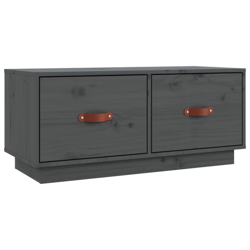 Mueble de TV de madera maciza de pino gris 80x34x35