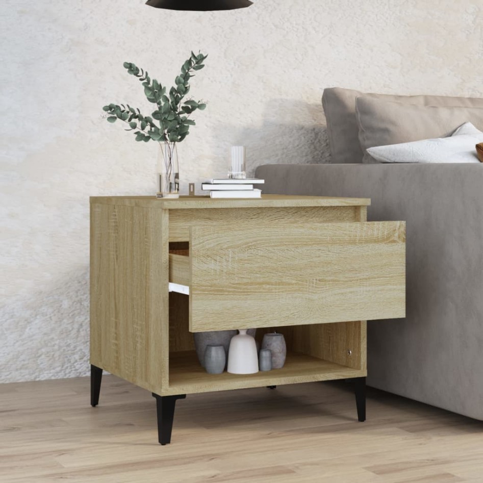 Mesa auxiliar madera contrachapada roble Sonoma 50x46x50