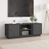 Mueble de TV madera maciza de pino gris 110x35x40,5
