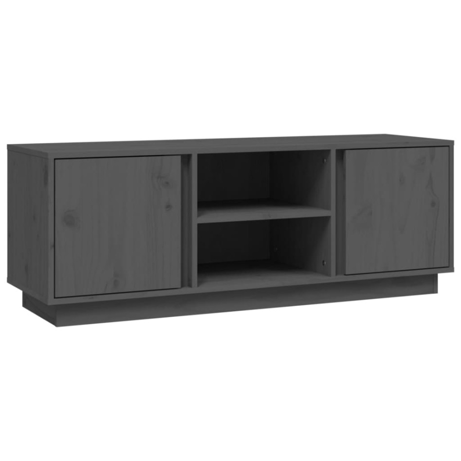 Mueble de TV madera maciza de pino gris 110x35x40,5