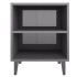 Mesita de noche con patas de metal gris brillo 40x30x50