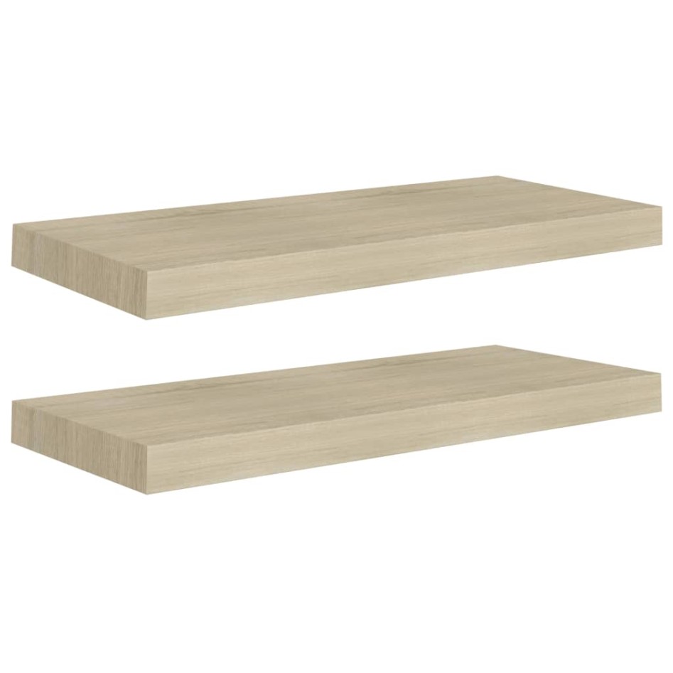 Estantes flotantes de pared 2 uds MDF roble 60x23,5x3,8