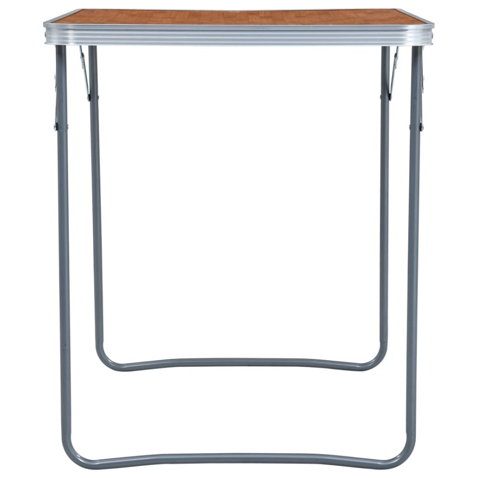 Mesa de camping plegable con estructura metálica 80x60