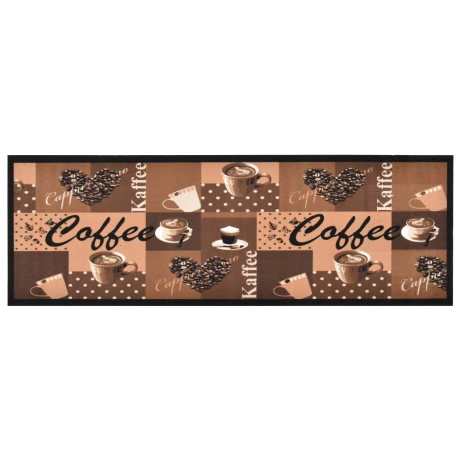 Alfombra de cocina lavable Coffee marrón 45x150