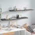 Estante flotante de pared 2 uds MDF gris brillo 120x23,5x3,8