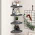 Estante flotante de pared 4 uds MDF gris brillo 25x25x3,8