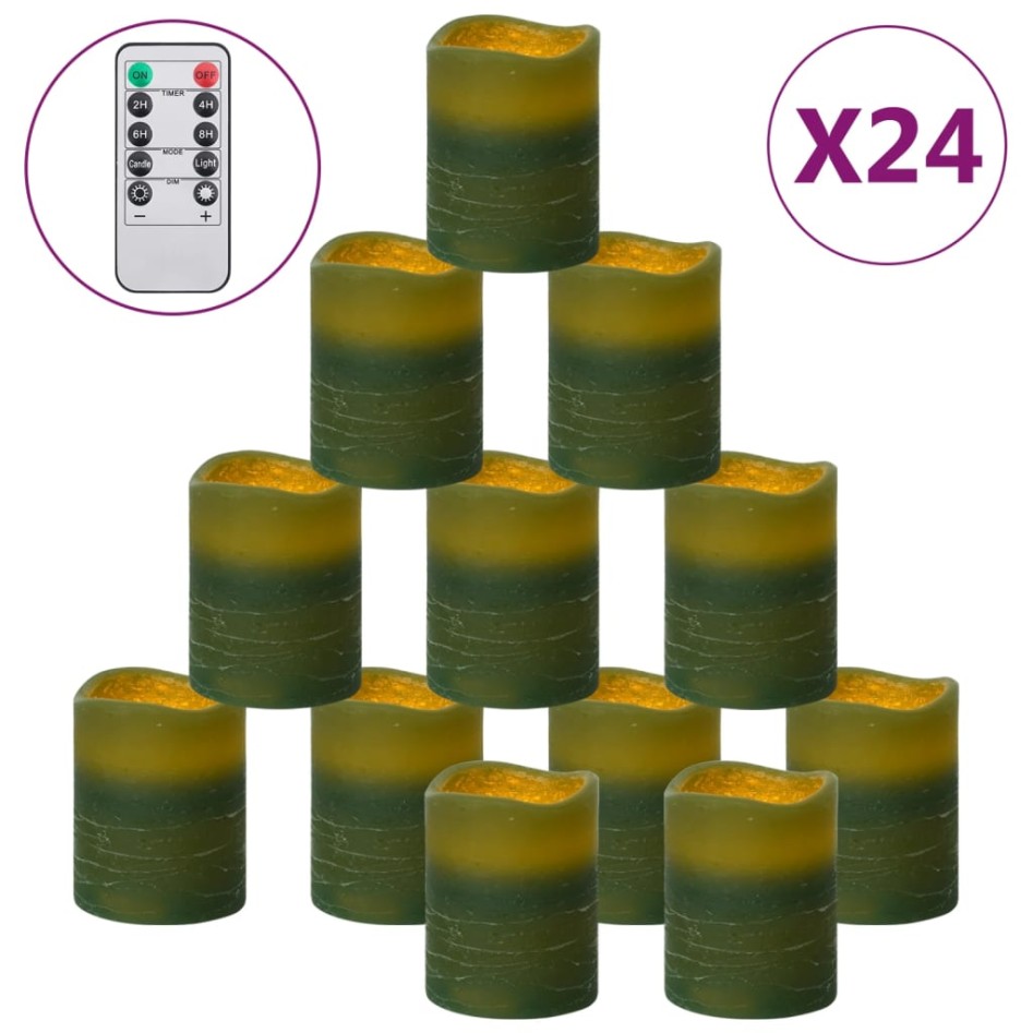 Velas sin llama luz LED 24 uds con mando a