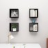 Estante cubo pared 4 uds negro 30x15x30