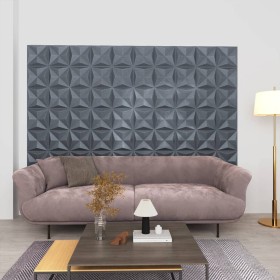 Paneles de pared 3D 12 unidades gris origami 3 m² 50x50