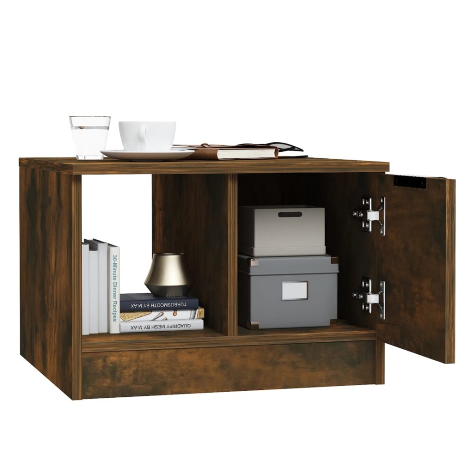 Mesa de centro madera de ingeniería roble ahumado 50x50x36