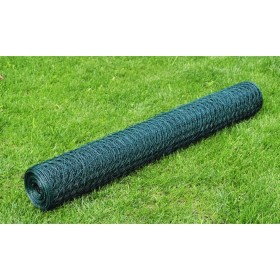 Alambrada de gallinero con revestimiento PVC verde 25x1