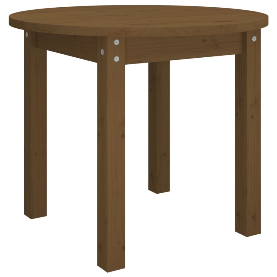 Mesa de centro de madera maciza de pino marrón miel Ø 55x45