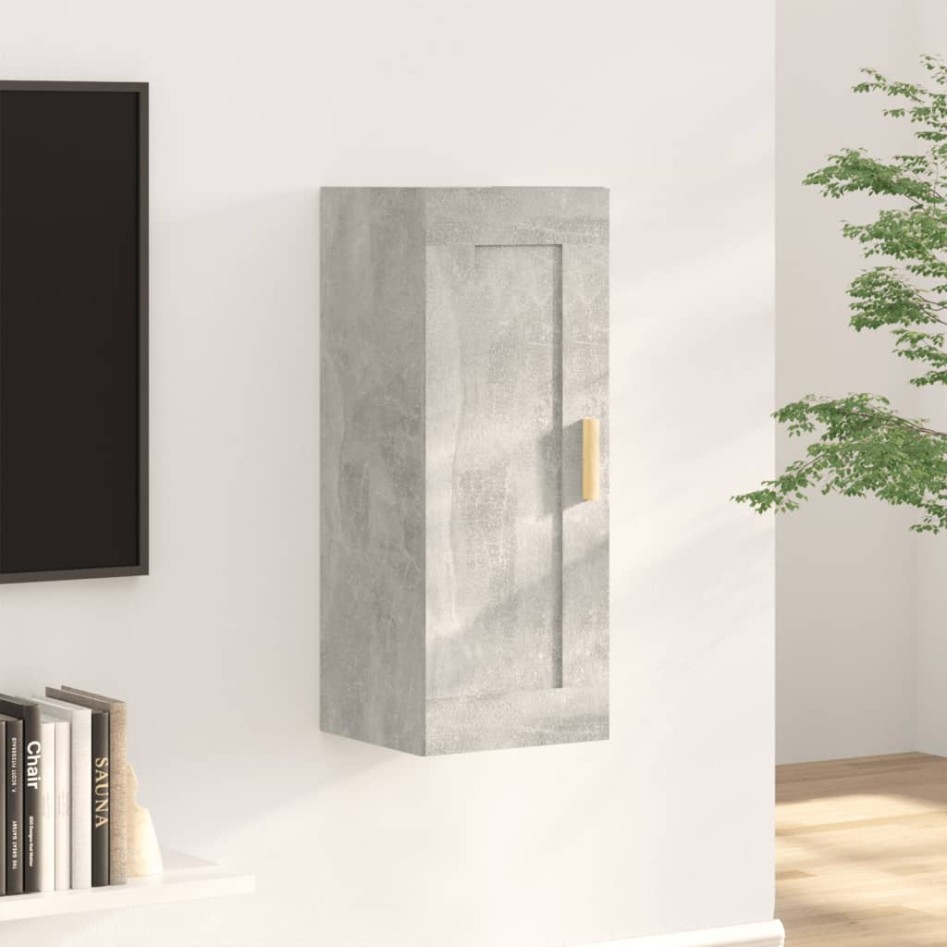 Armario de pared madera de ingeniería gris hormigón 35x34x90