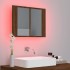 Armario con espejo y LED madera color marrón roble 60x12x45