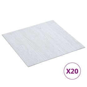 Tarimas de suelo autoadhesivas 20 uds PVC blanco 1,86