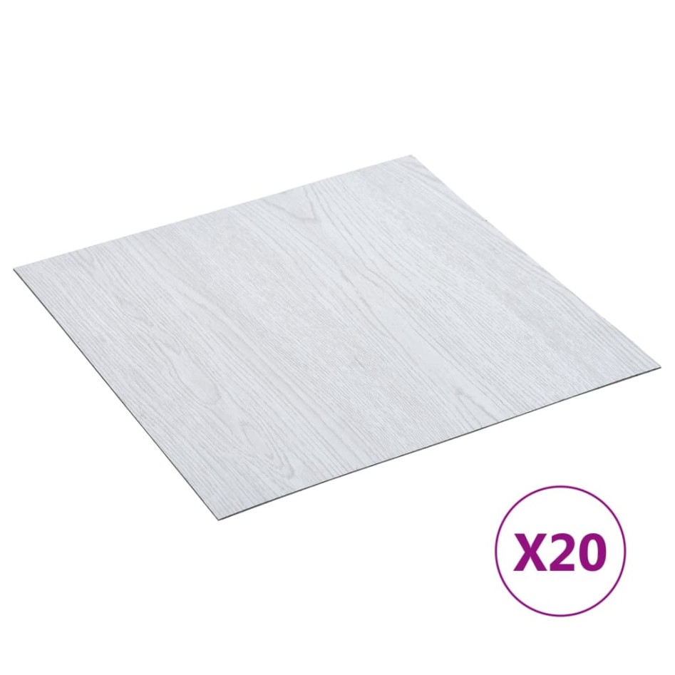 Tarimas de suelo autoadhesivas 20 uds PVC blanco 1,86