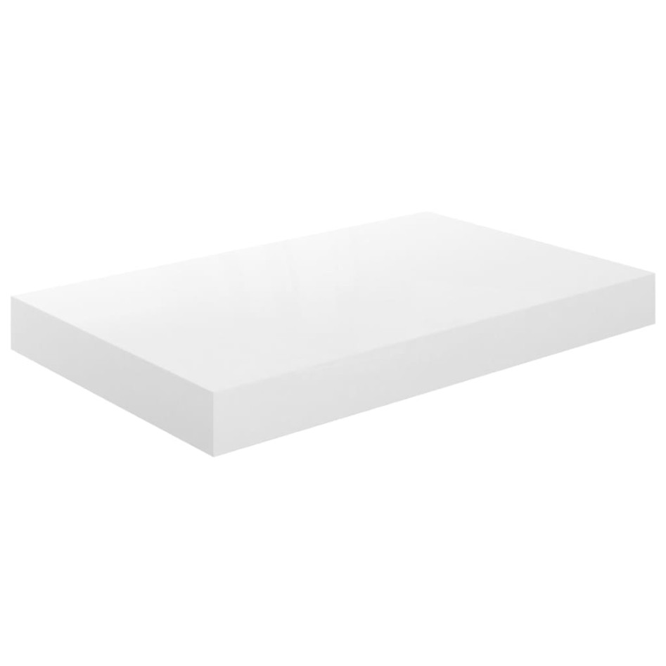 Estante flotante de pared 4 uds MDF blanco brillo 40x23x3,8