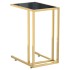 Mesa auxiliar de ordenador vidrio transparente negro