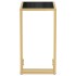 Mesa auxiliar de ordenador vidrio transparente negro