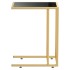 Mesa auxiliar de ordenador vidrio transparente negro