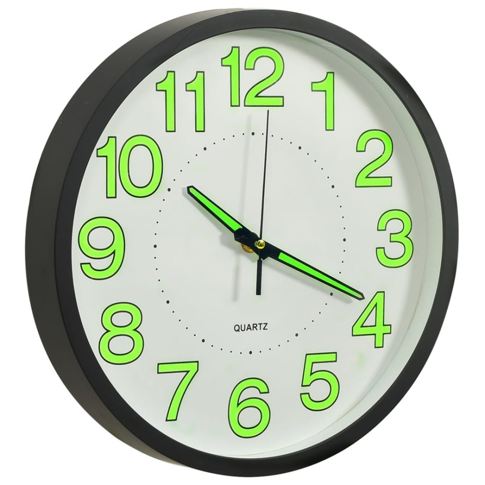 Reloj de pared luminoso negro 30