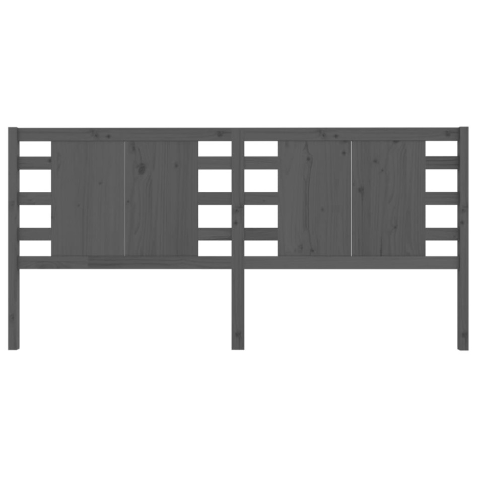 Cabecero madera maciza de pino gris 146x4x100