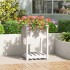 Jardinera con estante madera maciza de pino blanco 54x54x81