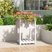 Jardinera con estante madera maciza de pino blanco 54x54x81 cm