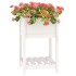 Jardinera con estante madera maciza de pino blanco 54x54x81