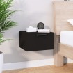 Mesita de noche de pared negro 34x30x20 cm