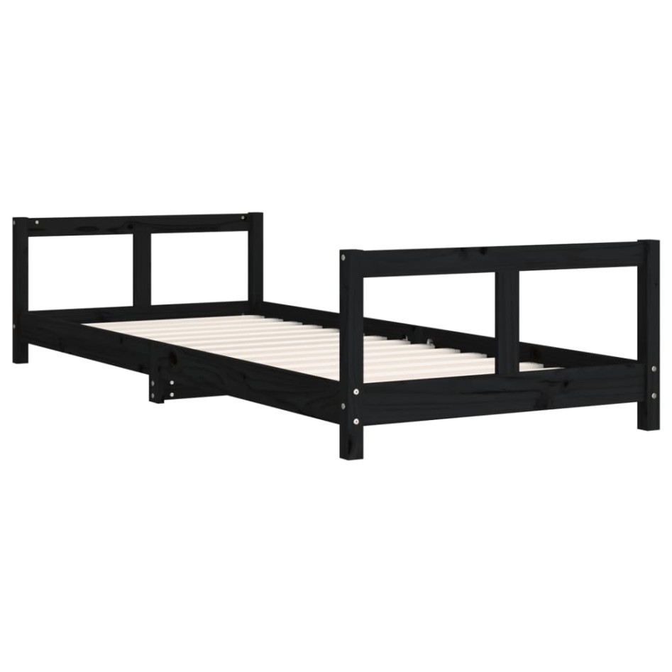 Estructura de cama para niños madera de pino negro 80x200