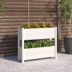 Jardinera de madera maciza de pino blanco 77x25x66 cm